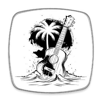 Ukulele - Viereckiger Kühlschrankmagnet - Weiß - Vorne