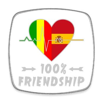 Mali und Spanien 100% Freundschaft - Viereckiger Kühlschrankmagnet - Weiß - Vorne
