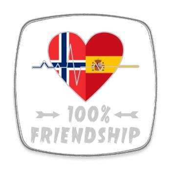 La Norvège et l'Espagne : une amitié à 100 % - Magnet carré - blanc - Devant