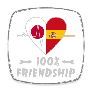 Japan und Spanien 100% Freundschaft - Viereckiger Kühlschrankmagnet - Weiß - Vorne