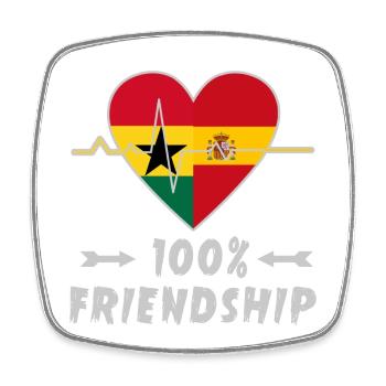 Ghana und Spanien 100% Freundschaft - Viereckiger Kühlschrankmagnet - Weiß - Vorne