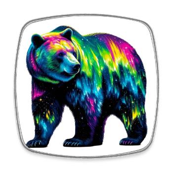 Ours - Magnet carré - blanc - Devant