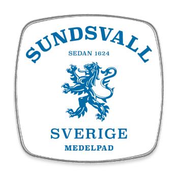 SUNDSVALL, Sverige, Suède - Magnet carré - blanc - Devant