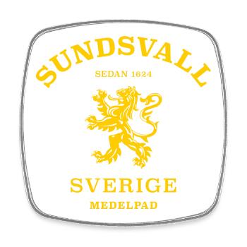 SUNDSVALL, Sverige, Suède - Magnet carré - blanc - Devant