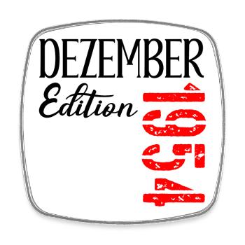 72. GEBURTSTAG DEZEMBER 1954 - Viereckiger Kühlschrankmagnet - Weiß - Vorne