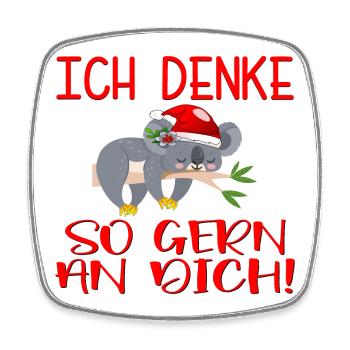 WEIHNACHTEN BEZIEHUNG - ICH DENKE AN DICH - Viereckiger Kühlschrankmagnet - Weiß - Vorne