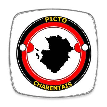 Picto-Charentais - Magnet carré - blanc - Devant