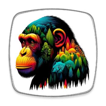 Affe - Viereckiger Kühlschrankmagnet - Weiß - Vorne