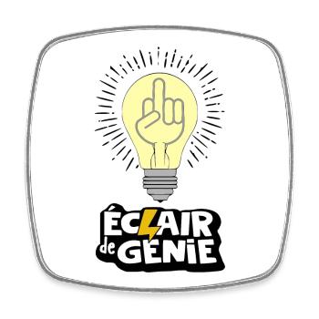Flash of genius - Square fridge magnet - white - Front