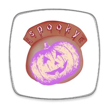 Flieder Halloween Heller Kürbis - Viereckiger Kühlschrankmagnet - Weiß - Vorne