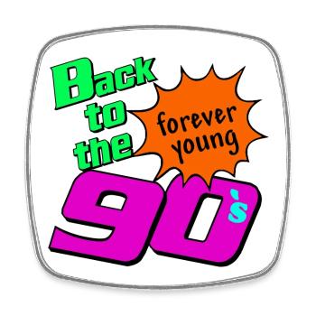 90s Party , Theme Party , Back to the 90s ( 25) - Square fridge magnet - white - Front