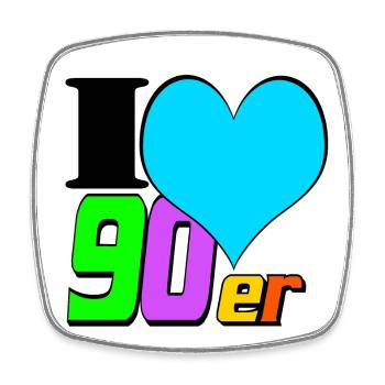 90s Party , Theme Party , 90s Love (25) - Square fridge magnet - white - Front