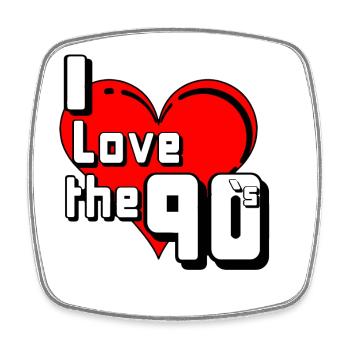 90s Party , Theme Party , 90s Love (25) - Square fridge magnet - white - Front