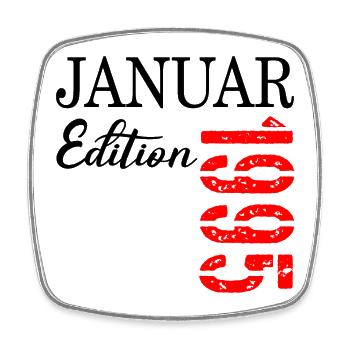 32. GEBURTSTAG JANUAR 1995 - Viereckiger Kühlschrankmagnet - Weiß - Vorne