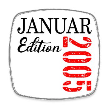22. GEBURTSTAG JANUAR 2005 - Viereckiger Kühlschrankmagnet - Weiß - Vorne