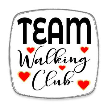 TEAM-WALKING-CLUB - Viereckiger Kühlschrankmagnet - Weiß - Vorne
