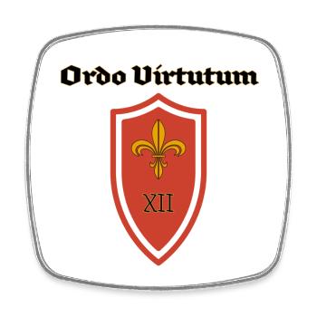 Ordo Virtutum Schild XII - Viereckiger Kühlschrankmagnet - Weiß - Vorne