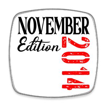 12. GEBURTSTAG NOVEMBER 2014 - Viereckiger Kühlschrankmagnet - Weiß - Vorne