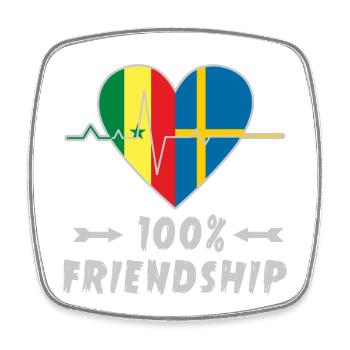 Senegal und Schweden 100% Freundschaft - Viereckiger Kühlschrankmagnet - Weiß - Vorne