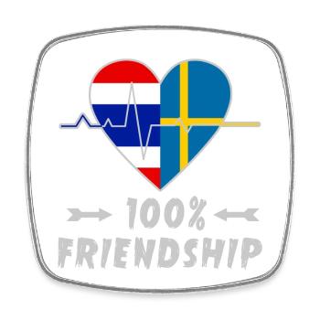 Thailand und Schweden 100% Freundschaft - Viereckiger Kühlschrankmagnet - Weiß - Vorne