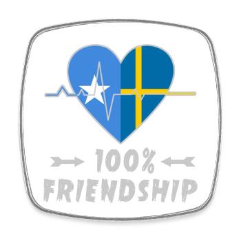 Somalia and Sweden 100% friendship - Square fridge magnet - white - Front