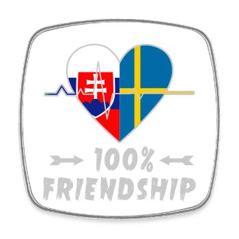 Slowakei und Schweden 100% Freundschaft - Viereckiger Kühlschrankmagnet - Weiß - Vorne