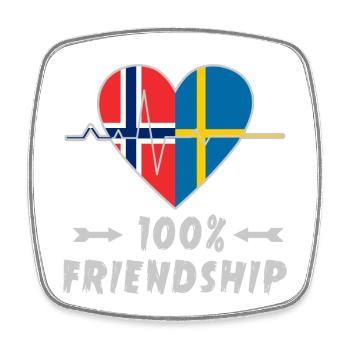 Norwegen und Schweden 100% Freundschaft - Viereckiger Kühlschrankmagnet - Weiß - Vorne