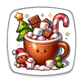 Délices au cacao – de beaux rêves de Noël ! - Magnet carré - blanc - Devant