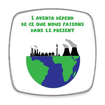 Planet Earth - Square fridge magnet - white - Front