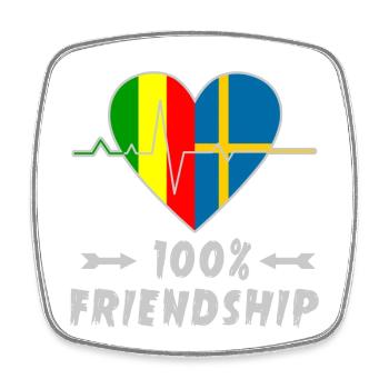 Mali und Schweden 100% Freundschaft - Viereckiger Kühlschrankmagnet - Weiß - Vorne