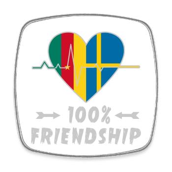 Kamerun und Schweden 100% Freundschaft - Viereckiger Kühlschrankmagnet - Weiß - Vorne