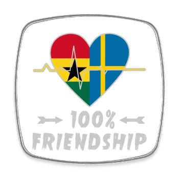 Ghana und Schweden 100% Freundschaft - Viereckiger Kühlschrankmagnet - Weiß - Vorne
