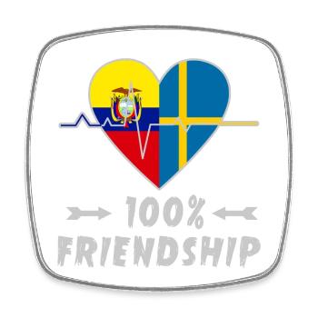 Ecuador und Schweden 100% Freundschaft - Viereckiger Kühlschrankmagnet - Weiß - Vorne