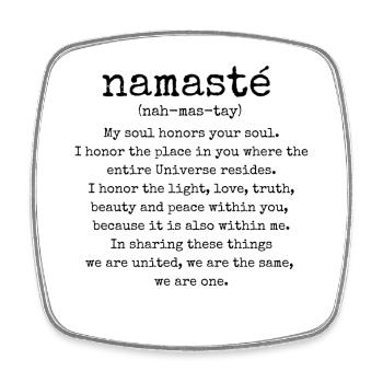 Namaste Meaning - Square fridge magnet - white - Front