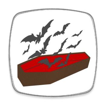 särge, Fledermäuse, halloween outfits - Viereckiger Kühlschrankmagnet - Weiß - Vorne
