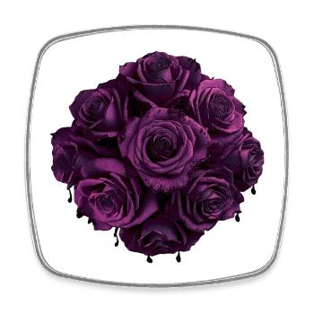 tropfende rosenblüten version 2, geschenkidee Frau - Viereckiger Kühlschrankmagnet - Weiß - Vorne