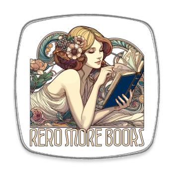 Read More Books Art Nouveau Woman Book Gift - Square fridge magnet - white - Front
