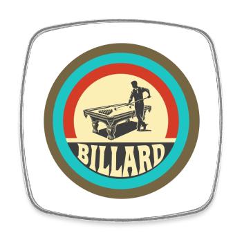 Billard Vintage Design - Viereckiger Kühlschrankmagnet - Weiß - Vorne