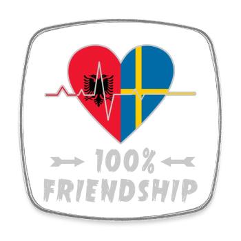 Albanien und Schweden 100% Freundschaft - Viereckiger Kühlschrankmagnet - Weiß - Vorne