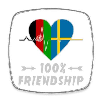 Afghanistan und Schweden 100% Freundschaft - Viereckiger Kühlschrankmagnet - Weiß - Vorne