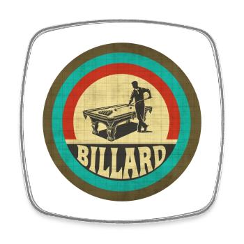 Billard Vintage Design - Viereckiger Kühlschrankmagnet - Weiß - Vorne