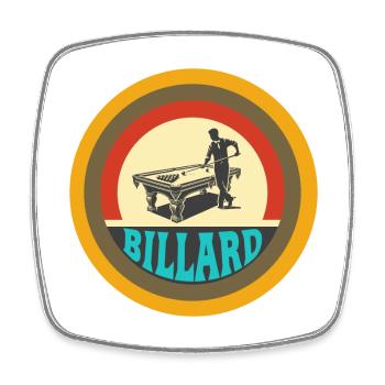 Billard Vintage Design - Viereckiger Kühlschrankmagnet - Weiß - Vorne