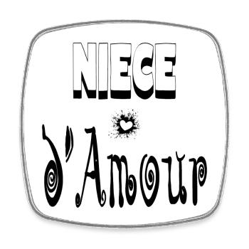 Nièce Amour Cœur - Magnet carré - blanc - Devant