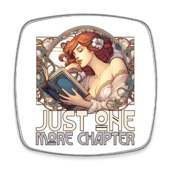 Chapter Book Books Beautiful Woman Reading Gift - Square fridge magnet - white - Front