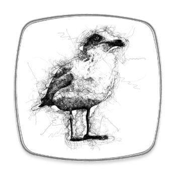 Gull - Square fridge magnet - white - Front