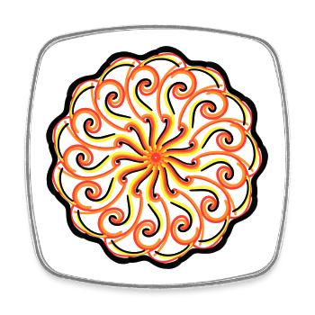 Mandala - Viereckiger Kühlschrankmagnet - Weiß - Vorne