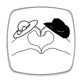 Chapeau Soleil Nœud Minimaliste - Magnet carré - blanc - Devant
