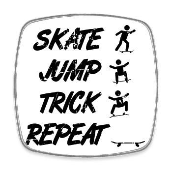 Skateboarder Motivation - Square fridge magnet - white - Front