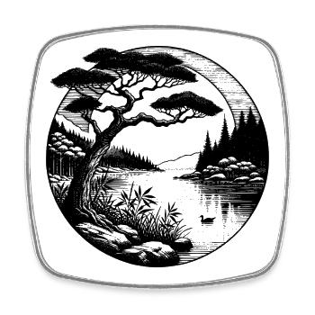 Arbre – La nature en harmonie - Magnet carré - blanc - Devant