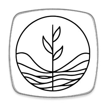 Design végétal minimaliste - Magnet carré - blanc - Devant